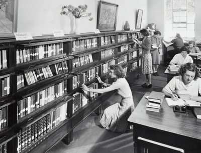 Emily McPherson College Library, Russell St., circa 1960s. [Unspash](https://unsplash.com/photos/5g3m1WPjrLI)